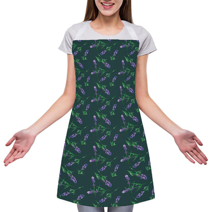 Purple Lavender Pattern Print Adjustable Apron