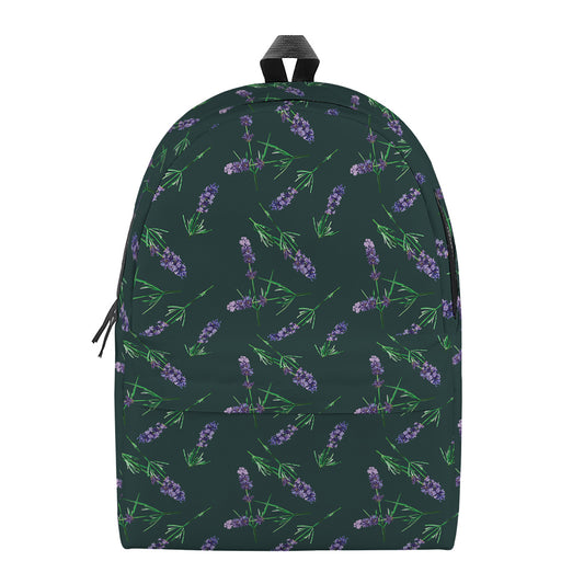 Purple Lavender Pattern Print Backpack