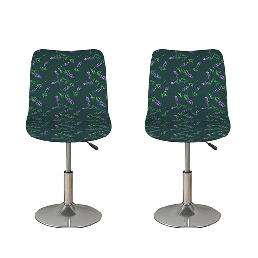 Purple Lavender Pattern Print Bar Stool Covers