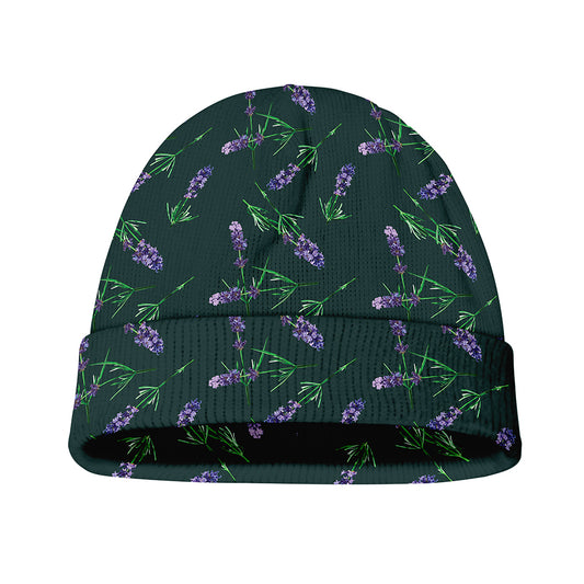 Purple Lavender Pattern Print Beanie