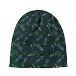 Purple Lavender Pattern Print Beanie