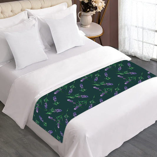 Purple Lavender Pattern Print Bed Runner