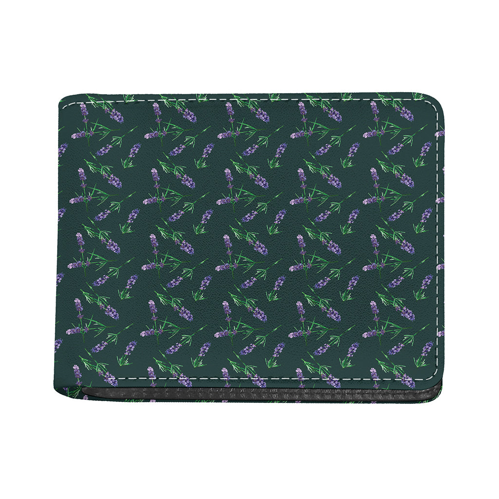 Purple Lavender Pattern Print Bifold Wallet