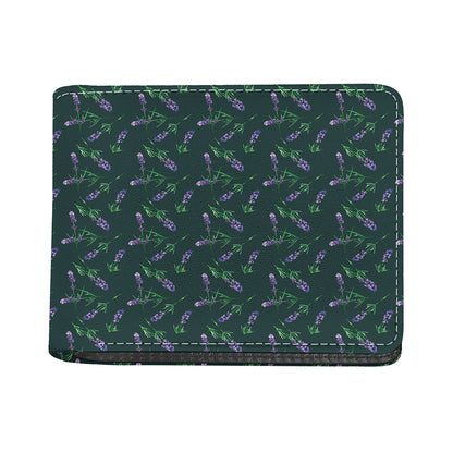 Purple Lavender Pattern Print Bifold Wallet