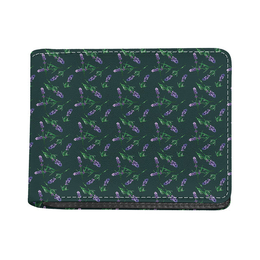 Purple Lavender Pattern Print Bifold Wallet