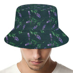 Purple Lavender Pattern Print Bucket Hat