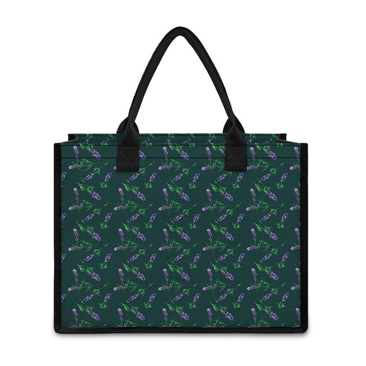 Purple Lavender Pattern Print Canvas Tote Bag