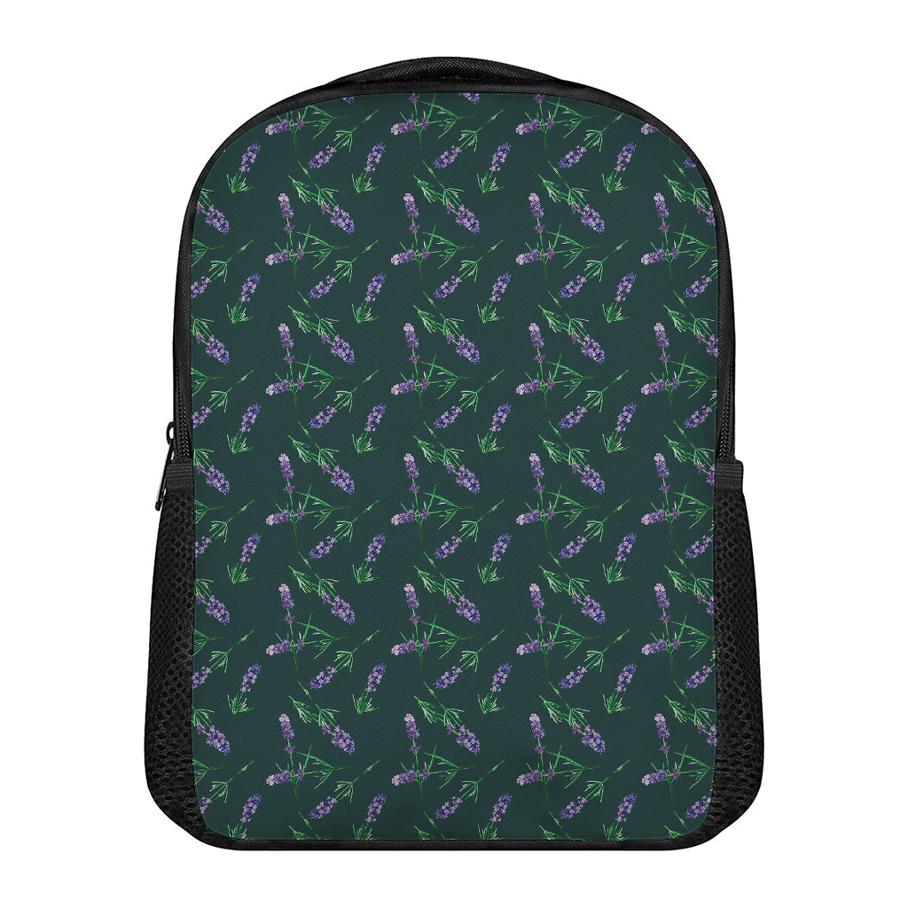 Purple Lavender Pattern Print Casual Backpack