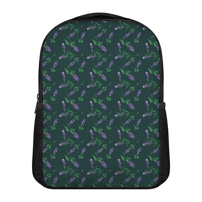 Purple Lavender Pattern Print Casual Backpack