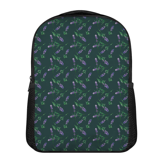 Purple Lavender Pattern Print Casual Backpack