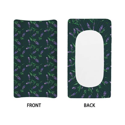 Purple Lavender Pattern Print Changing Pad Cover