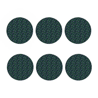 Purple Lavender Pattern Print Coaster Set