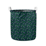 Purple Lavender Pattern Print Collapsible Laundry Basket