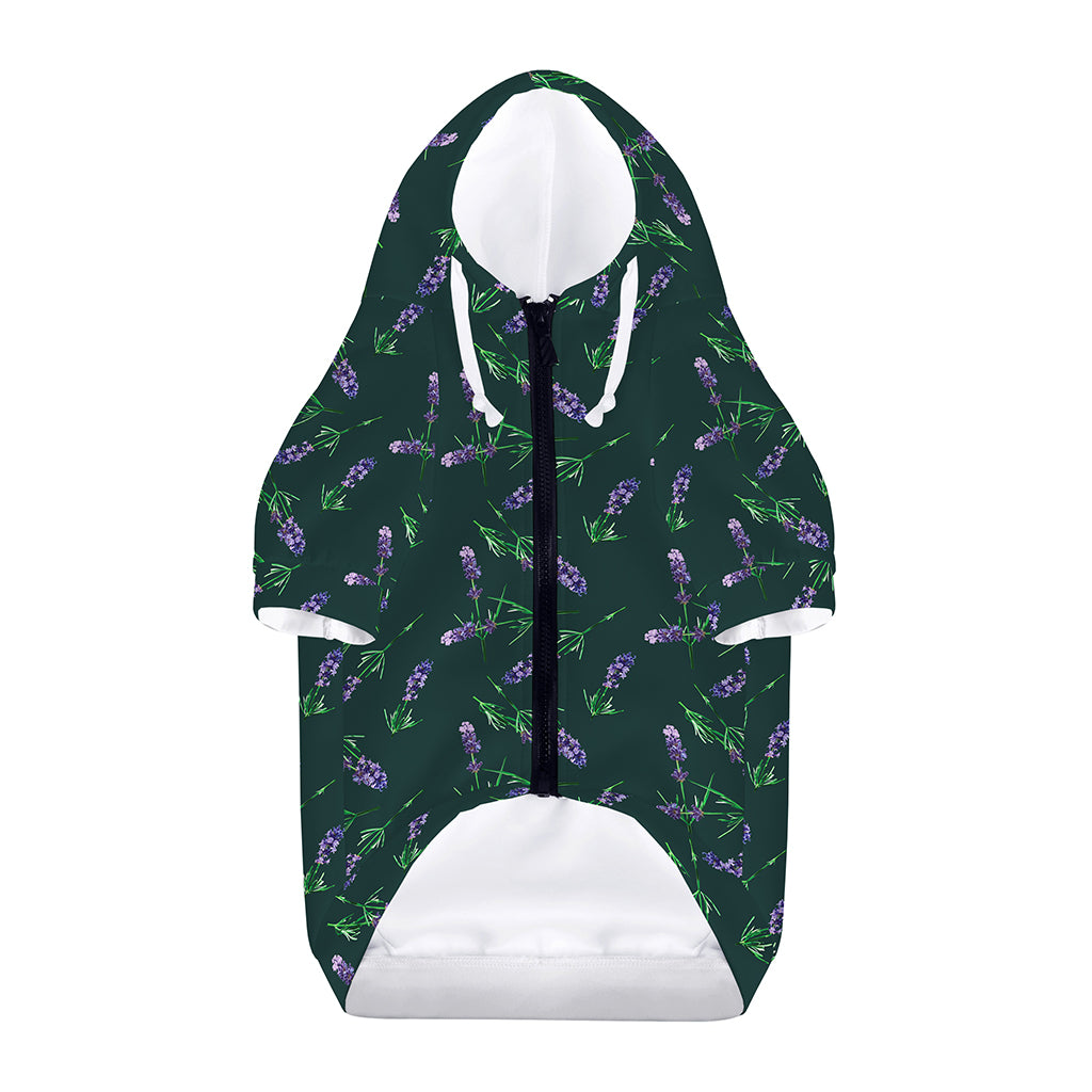Purple Lavender Pattern Print Dog Zip Up Hoodie