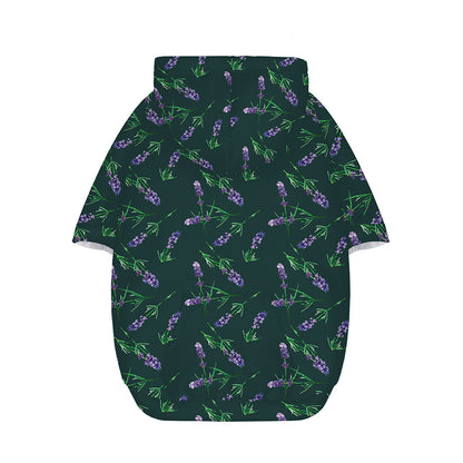 Purple Lavender Pattern Print Dog Zip Up Hoodie