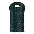 Purple Lavender Pattern Print Double Neoprene Wine Tote