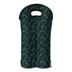 Purple Lavender Pattern Print Double Neoprene Wine Tote