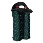 Purple Lavender Pattern Print Double Neoprene Wine Tote