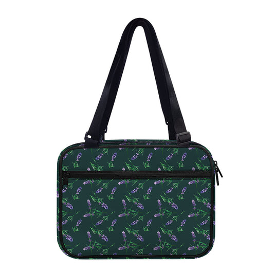 Purple Lavender Pattern Print Double Strap Bible Bag