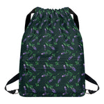 Purple Lavender Pattern Print Drawstring Backpack