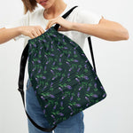 Purple Lavender Pattern Print Drawstring Backpack