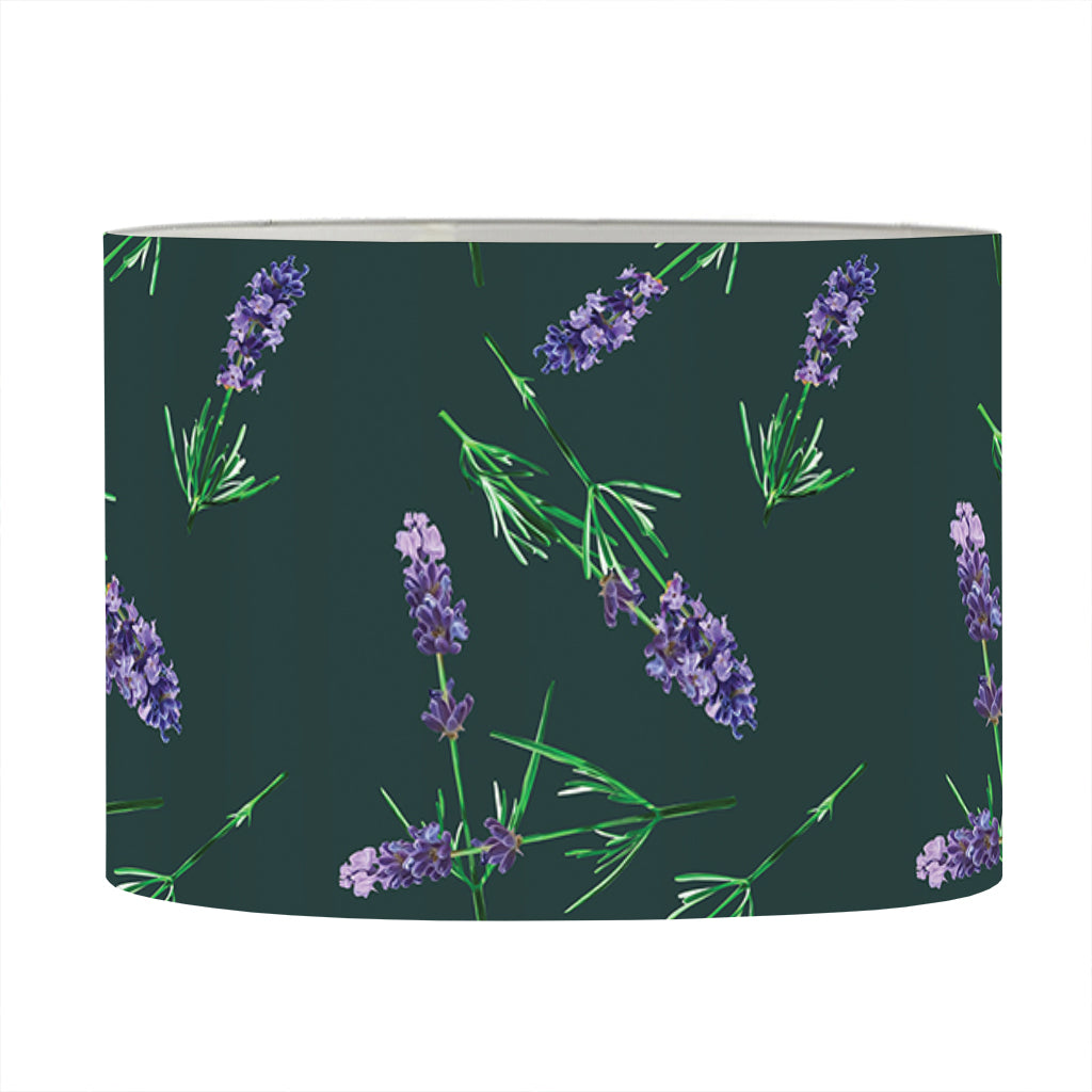 Purple Lavender Pattern Print Drum Lamp Shade