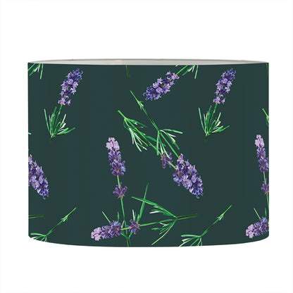 Purple Lavender Pattern Print Drum Lamp Shade