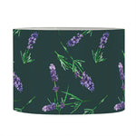 Purple Lavender Pattern Print Drum Lamp Shade