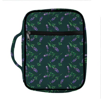 Purple Lavender Pattern Print Front Pocket Bible Bag