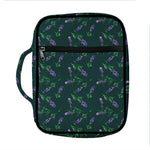 Purple Lavender Pattern Print Front Pocket Bible Bag