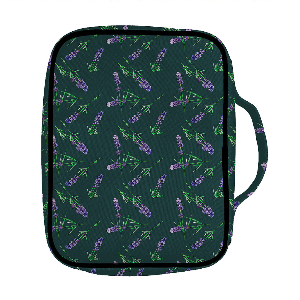Purple Lavender Pattern Print Front Pocket Bible Bag