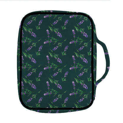Purple Lavender Pattern Print Front Pocket Bible Bag
