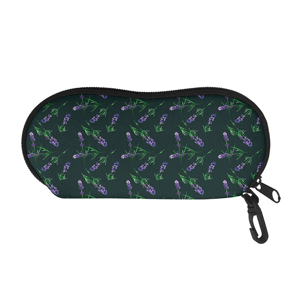 Purple Lavender Pattern Print Glasses Case