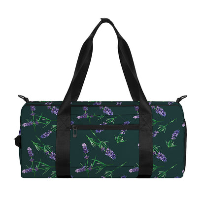 Purple Lavender Pattern Print Gym Bag