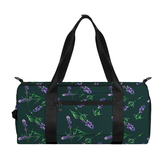 Purple Lavender Pattern Print Gym Bag
