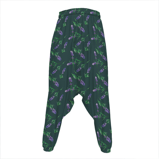 Purple Lavender Pattern Print Hammer Pants