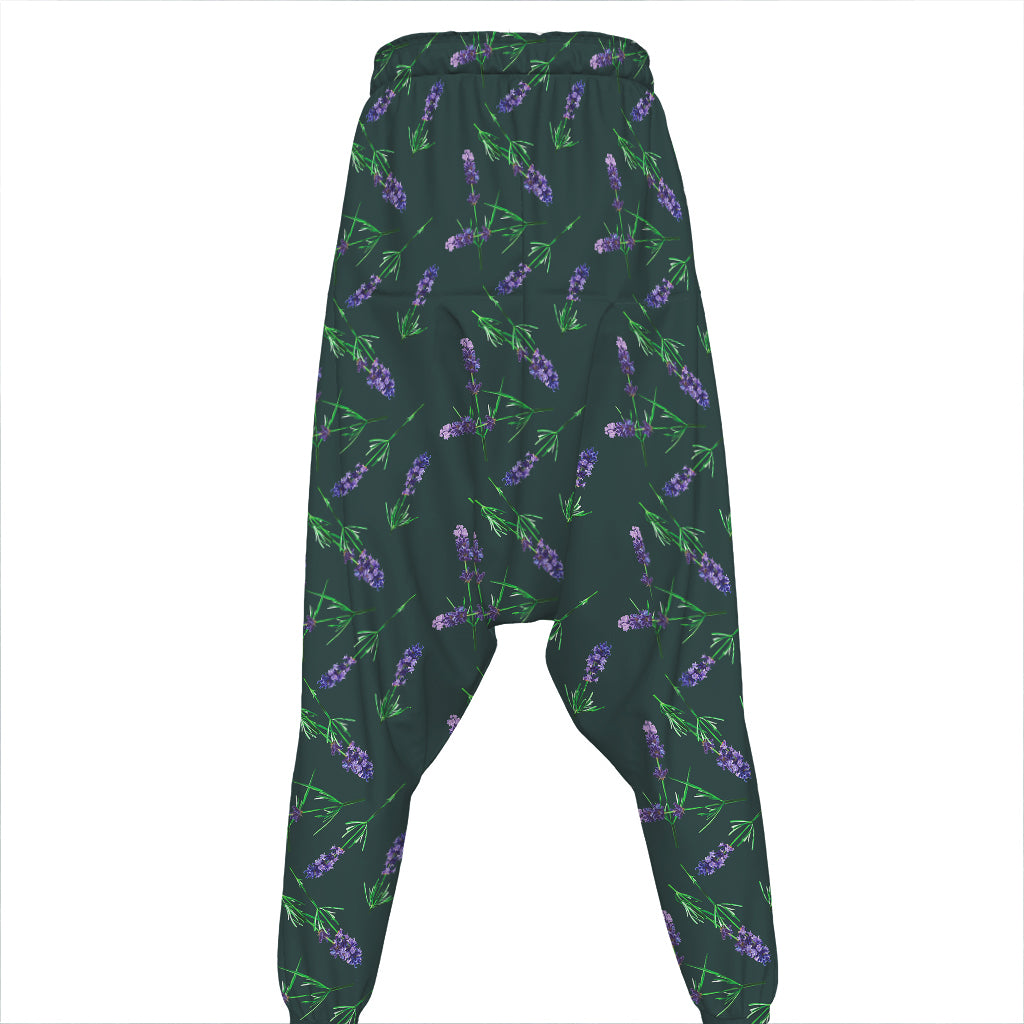 Purple Lavender Pattern Print Hammer Pants