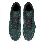 Purple Lavender Pattern Print High Top Leather Sneakers