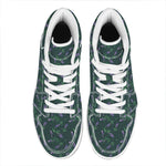 Purple Lavender Pattern Print High Top Leather Sneakers