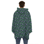 Purple Lavender Pattern Print Hoodie Blanket