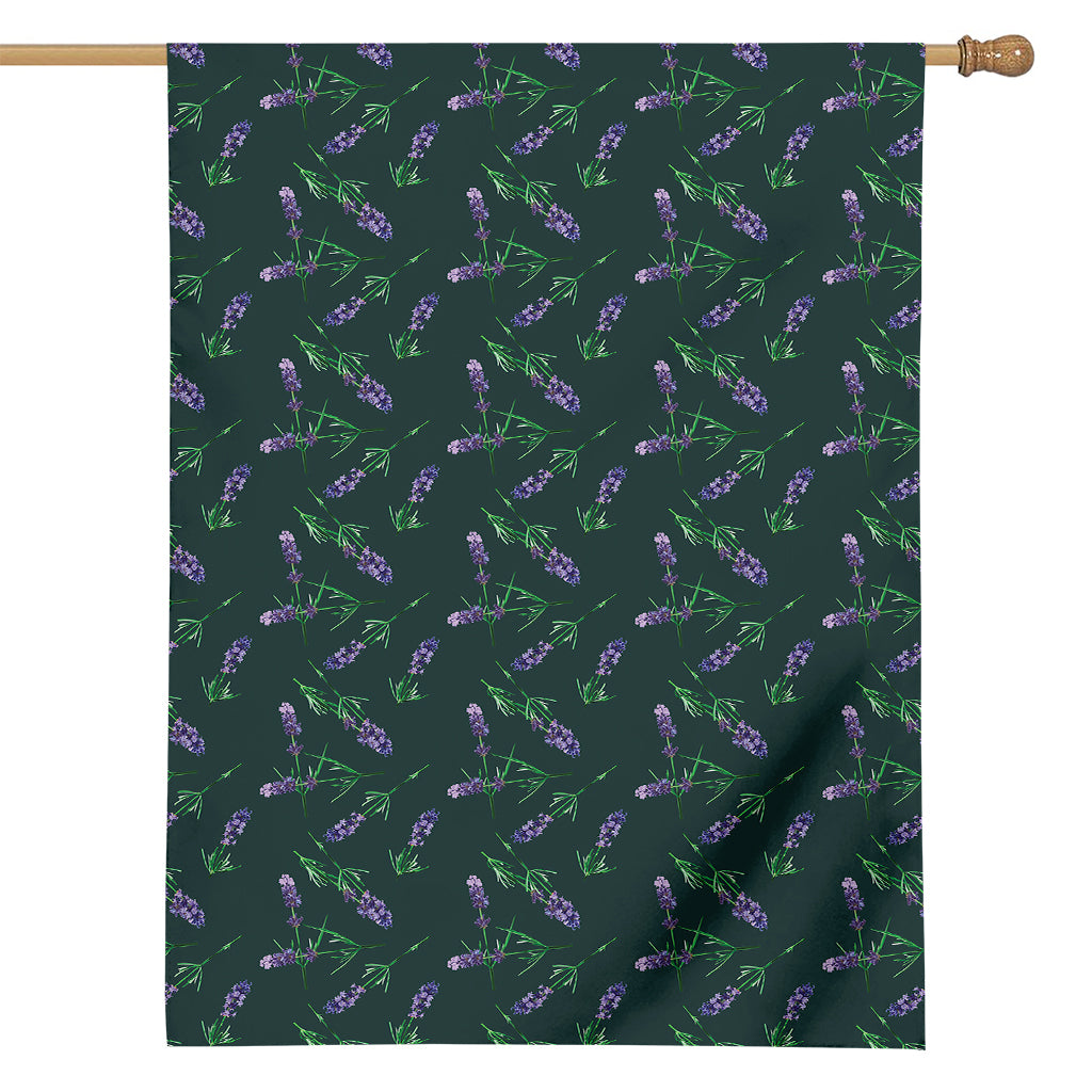 Purple Lavender Pattern Print House Flag