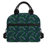 Purple Lavender Pattern Print Insulated Lunch Bag