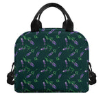 Purple Lavender Pattern Print Insulated Lunch Bag
