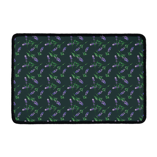 Purple Lavender Pattern Print Kitchen Mat