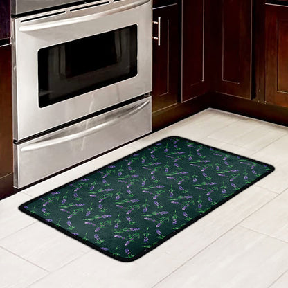Purple Lavender Pattern Print Kitchen Mat