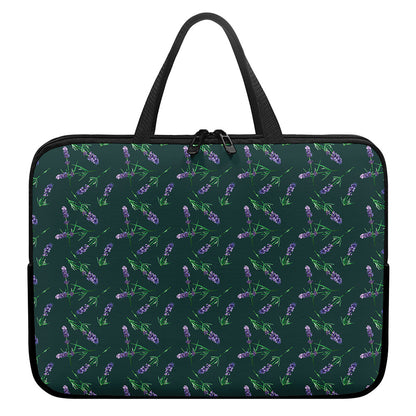 Purple Lavender Pattern Print Laptop Sleeve With Handle