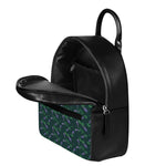 Purple Lavender Pattern Print Leather Backpack