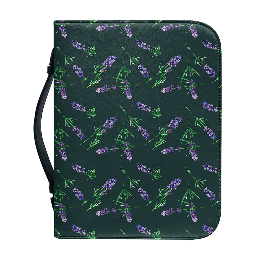 Purple Lavender Pattern Print Leather Bible Cover