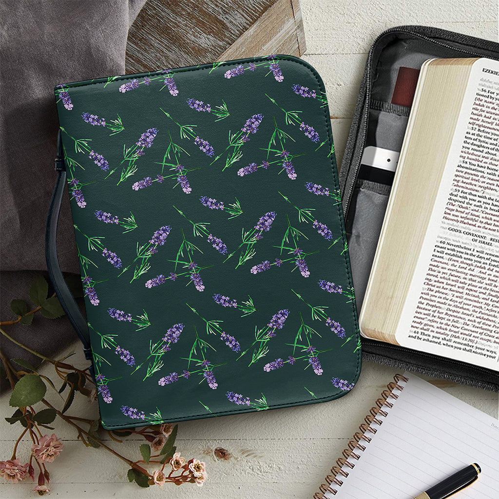 Purple Lavender Pattern Print Leather Bible Cover