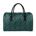 Purple Lavender Pattern Print Leather Duffel Bag